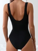 Dekoltesi geçme detaylı toparlayıcı mayo - 7