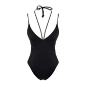 V yaka yanı büzgü detaylı mayo - 6