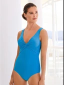 Dekoltesi geçme detaylı toparlayıcı mayo - 1