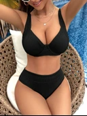 Toparlayıcı balenli bikini üstü geniş beden aralığı - 3