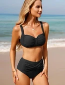 Yüksek bel Twist beli geçme detaylı Bikini Altı - 2