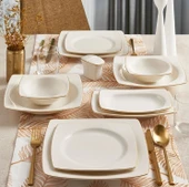 Güral Porselen Bone Caroline 62 Parça Yemek Takımı Altın Fileli - 2