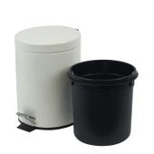 SAS beyaz çöp kovası wc fırça set 2 li set 5 lt - 5
