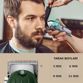 WAER WA-095 Şarjlı Saç ve Sakal Kesme Makinesi – 6500 RPM Güç – 4 Taraklı – USB Şarjlı - 6