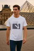 Erkek Rahat Kesim Bisiklet Yaka Baskı Detay T-shirt - 4