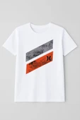 Erkek %100 Pamuk Bisiklet Yaka Baskılı T-shirt - 3