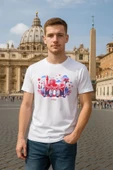Erkek Bisiklet Yaka %100 Pamuk Antalya Baskılı Kısa Kollu T-shirt - 1