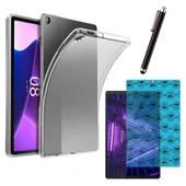 Samsung Galaxy Tab S6 Lite SM P610 Uyumlu Şeffaf Kılıf Cam Kalem Set thumbnail 1