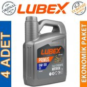 Lubex Primus EC 5W-30 5 Lt Tam Sentetik Motor Yağı (4 Adet) - 1
