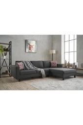 Evdebiz Kale Serisi L Köşe Koltuk Keten Antrasit Sağ - 2