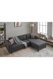 Evdebiz Kale Serisi L Köşe Koltuk Keten Antrasit Sağ - 3