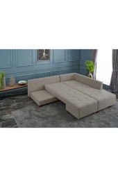 Evdebiz Stil Yataklı Köşe Koltuk Krem Sağ - 3