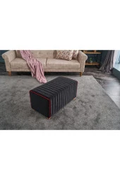 Evdebiz Siyah Dikdörtgen Mabel Puf - 1