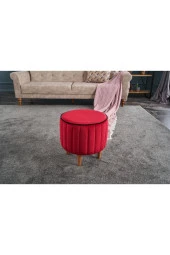 Evdebiz Kırmızı Lindy Puf - 1