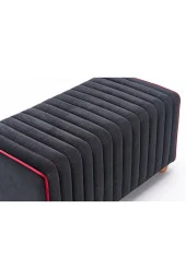 Evdebiz Siyah Dikdörtgen Mabel Puf - 6