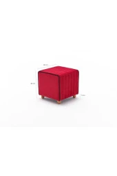 Evdebiz Kırmızı Mona Puf - 7