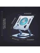 Plentiful Notebook ve Laptop Stand 360 Derece Dönebilen Alüminyum Katlanır Stand Gümüş thumbnail 2