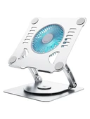 Plentiful Notebook ve Laptop Stand 360 Derece Dönebilen Alüminyum Katlanır Stand Gümüş thumbnail 1