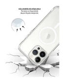 İPhone 16 Pro Max için Kılıf Kamera Korumalı Magsafe Wireless Şarj Özellikli Şeffaf Kılıf - 3
