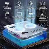 Plentiful Notebook ve Laptop Stand 360 Derece Dönebilen Alüminyum Katlanır Stand Gümüş thumbnail 6