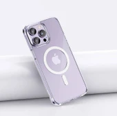 İPhone 15 Pro Max için Kılıf Kamera Korumalı Magsafe Wireless Şarj Özellikli Şeffaf Kılıf - 1