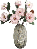 Nettenevime Yapay Çiçek Pembe Açık Eva Manolya 2 Çiçek 1 Tomurcuk Uzun Dal Çiçek Flowers 55cm Gerçeksi Doku thumbnail 8