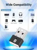 Plentiful Bluetooth Adaptör 5.3 USB Bluetooth Dongle Kablosuz Masaüstü Laptop PC Tak/Çalıştır Windows 11/10/8.1/7 ile Uyumlu thumbnail 2