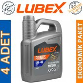 Lubex Primus EC 5W-40 5 Lt Tam Sentetik Motor Yağı (4 Adet) - 1