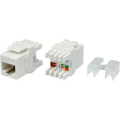 ONTECH - Uranıum Kj-uc6-18044 Cat6 Utp 180 Derece Keystone Jack Beyaz Renk - 1