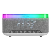 Mıkado Md-w8, 10w, Taşınabilir, Usb/type-c/bt/tf, Rgb Işıklı, 1200mah, 15w Kablosuz Şarj, Gece Lambası, Alarmlı Saat, Bl - 1