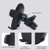 ONTECH - Aukey Hd-c48-bk 360 Derece Tüm Cihazlarla Uyumlu Araç İçi Telefon Tutucu Kolay Kilitleme/bırakma - 2
