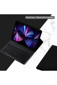 Apple Ipad Pro 4. Nesil M2 2022 11 Inç Uyumlu Bluetooth Klavyeli Kılıf Kalem Bölmeli (TÜRKÇE KLAVYE)  SİYAH - 1