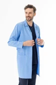 Spor Yaka Uzun Kol Personel Önlüğü Alpaka Kumaş Açık Mavi (RNK0110) - 7