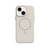 Gpack Apple iPhone 15 Plus uyumlu Kılıf Deri Desen M-Safe Özellikli Lichee Silikon thumbnail 5