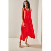 Lucky Life Kadın Omuz Askılı Toka Detay Maxi Boy Elbise thumbnail 2