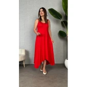 Lucky Life Kadın Omuz Askılı Toka Detay Maxi Boy Elbise thumbnail 3