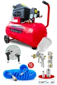 PROXTECH En Çok Tercih Edilen 2HP 50 Litre 8Bar Hava Kompresörü Boya Tabancası ,15Mt Spiral Hortum Boya Set - 1