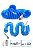 Craftex Profesyonel Yüksek Kalite Kompresör Spiral Hava Hortumu 8 mm 15 mt Hava Jakı Kompresör Recor Seti - 3