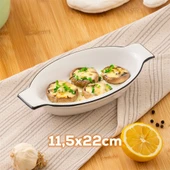 Porsima 085 Oval 3'lü Fırın Kabı Servis Kabı Oval Sunumluk Tepsi Tabak Beyaz - 4