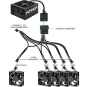 4354 Flexa P5 5 Port Çıkışlı Pwm Fan Çoklayıcı Çoğaltıcı 4 2 Pin Splitter Kablosu - 4