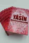 Hediyelik 10 Adet Geniş İçerik Yasini Şerif Pembe Renk Okunuşlu ve Mealli 144 shf. Orta Boy(17x24cm) - 1