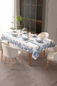 Azure Blue, Yemek Masası, Mutfak Masası Takımı, Masa Örtüsü,Runner,6AmerikanServis,6KumaşPeçete - 3