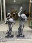 Flamingo Biblo 2 li Dekoratif Yapraklı Heykel Obje thumbnail 2