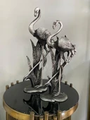 Flamingo Biblo 2 li Dekoratif Yapraklı Heykel Obje thumbnail 1