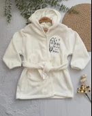 Çocuk Bornozu, Kapüşonlu UZAY Temalı , %100 Pamuklu Yüksek Su Emici Özelliği , OEKO-TEX Sertifikalı - 1