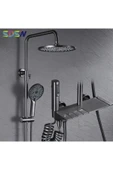 Fleko Duş Seti Piano Tasarım Batarya Dahil Komple Duş Seti Tepe Yağmurlama Robot Duş Seti - 1