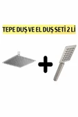 Lamiaseta Supor Kare Paslanmaz Inox Duş Başlığı Ve El Duş Seti 2 Li, Tepe Duş Başlığı thumbnail 1
