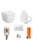 Vitra S60 Kanalsız Asma Klozet+Vitra Slim Duroplast Kapak+Gömme Rezervuar Set - 1