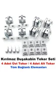 Seta Kırılmaz Duşakabin Tekeri Krom Çift Teker Duşakabin Rulmanı Eksiksiz Tam Set - 6