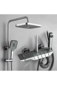 Fleko Gri Piyano Duş Seti Banyo Dekor Banyo Duş Seti Antrasit Duş Seti - 1